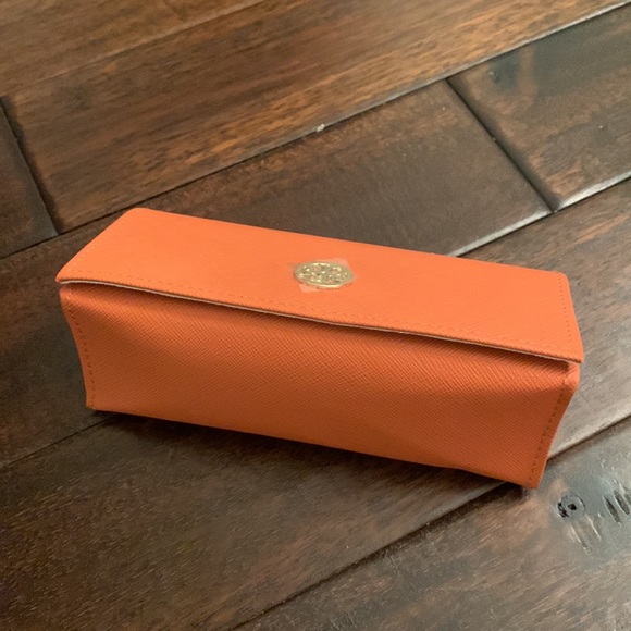 Tory Burch Orange Glasses Case NEW - Picture 2 of 8
